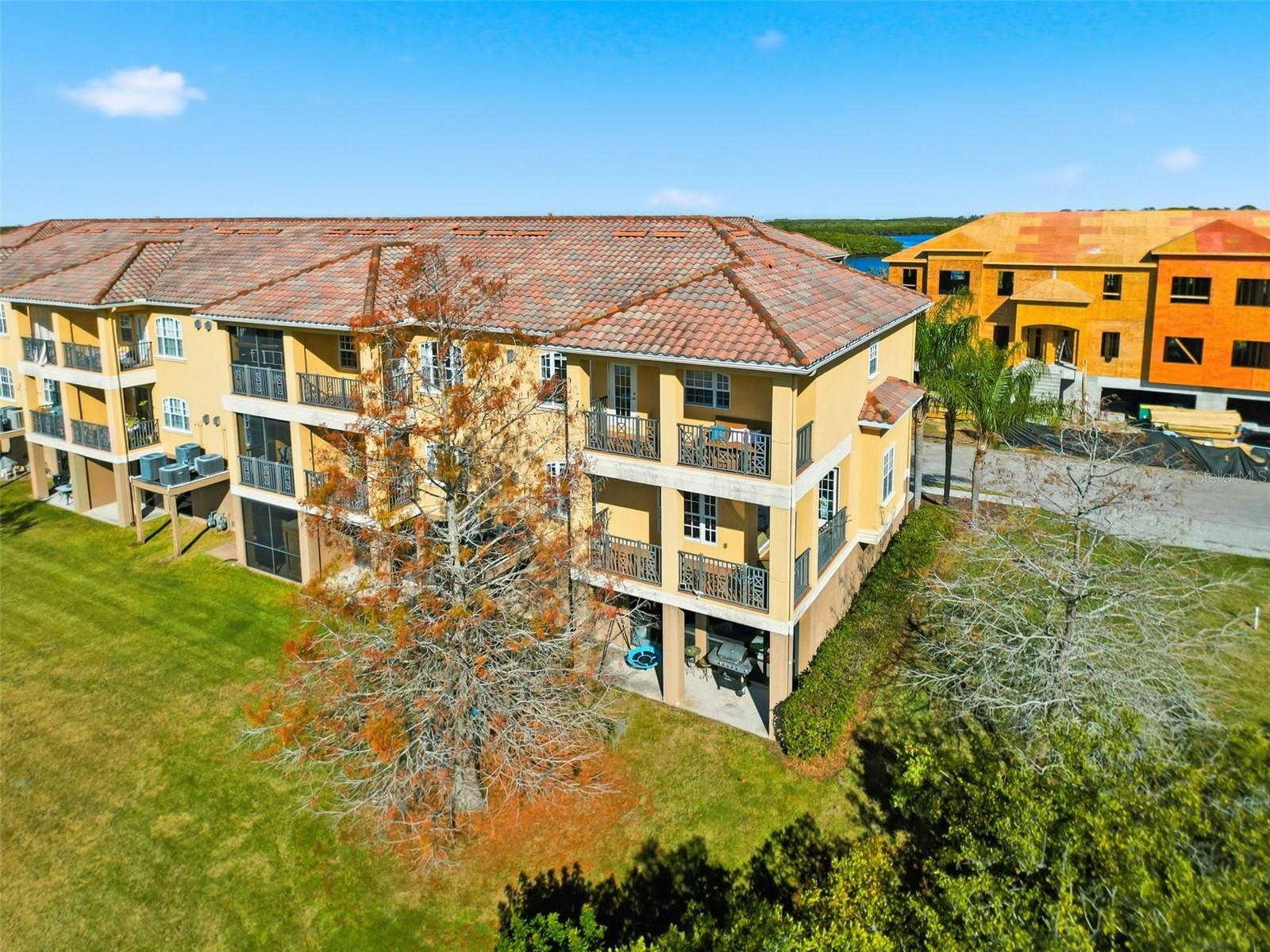 Aerial view of the townhouse