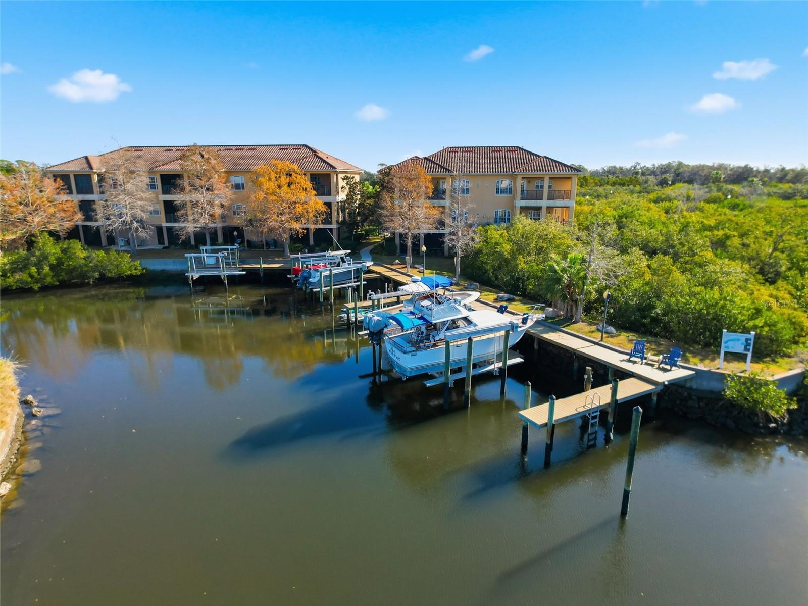 Aerial view of the doc