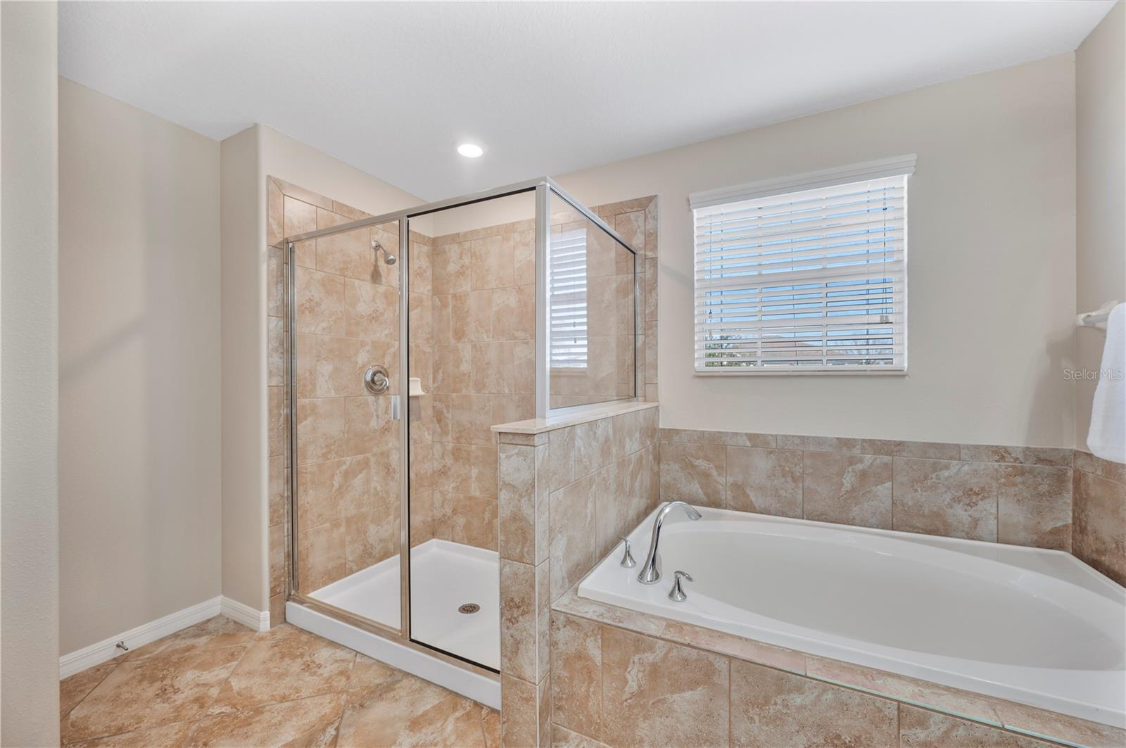 Primary Bath with soaking tub and shower
