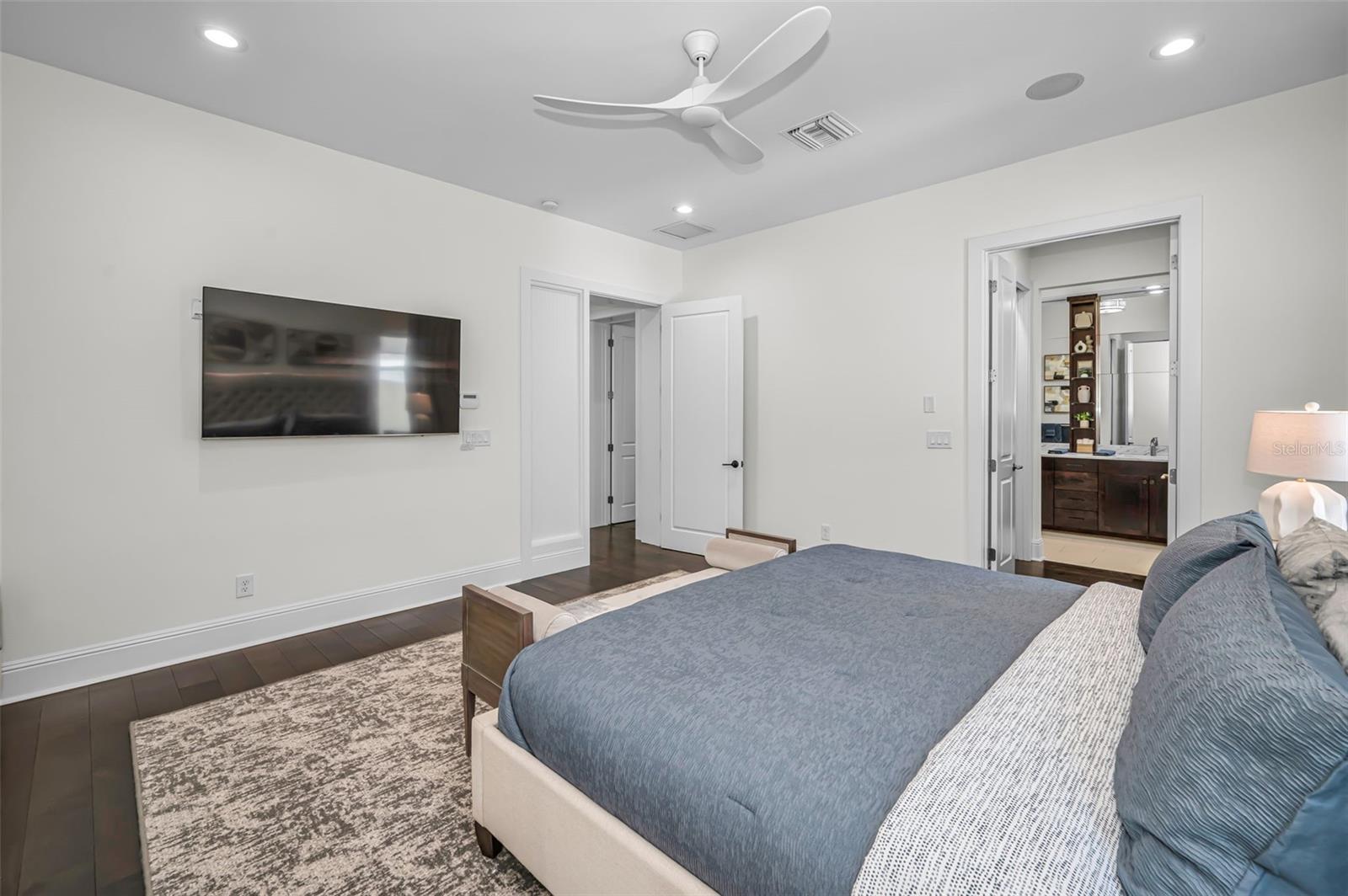 This primary suite is truly a private sanctuary.