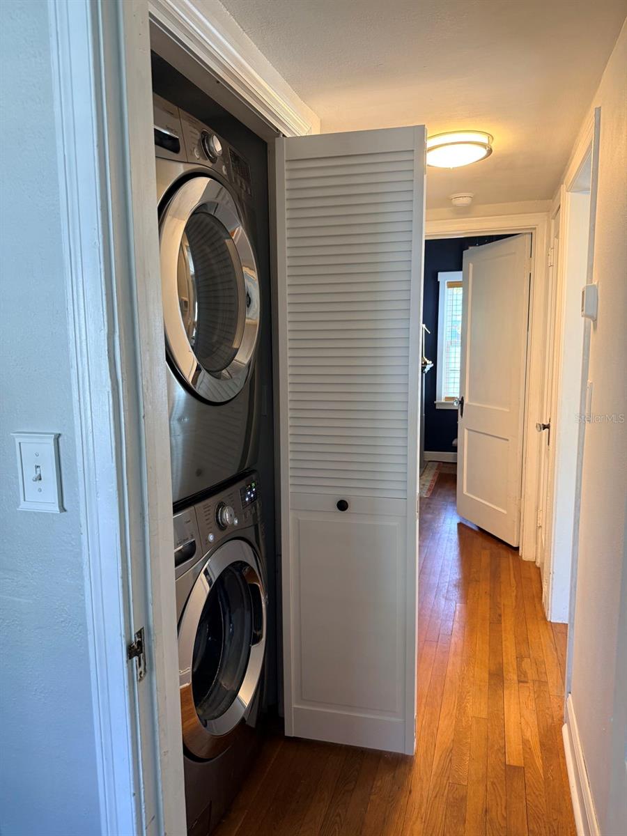 stackable washer & dryer in closet