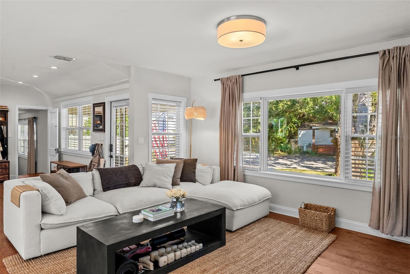 living room and front door