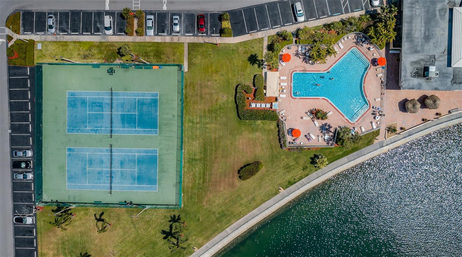 Aerial views of amenities