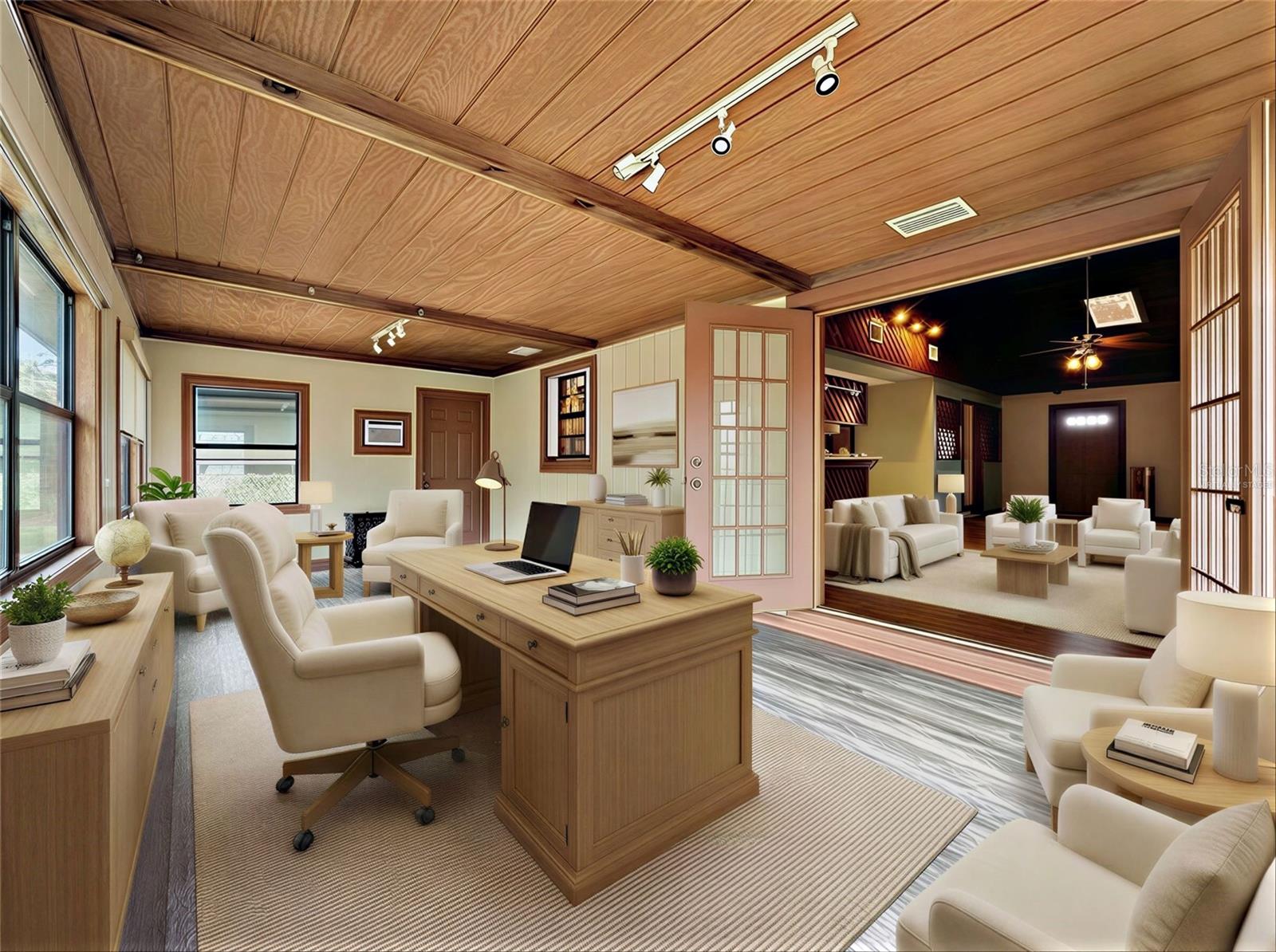 Virtually staged enclosed headed and cooled FL room