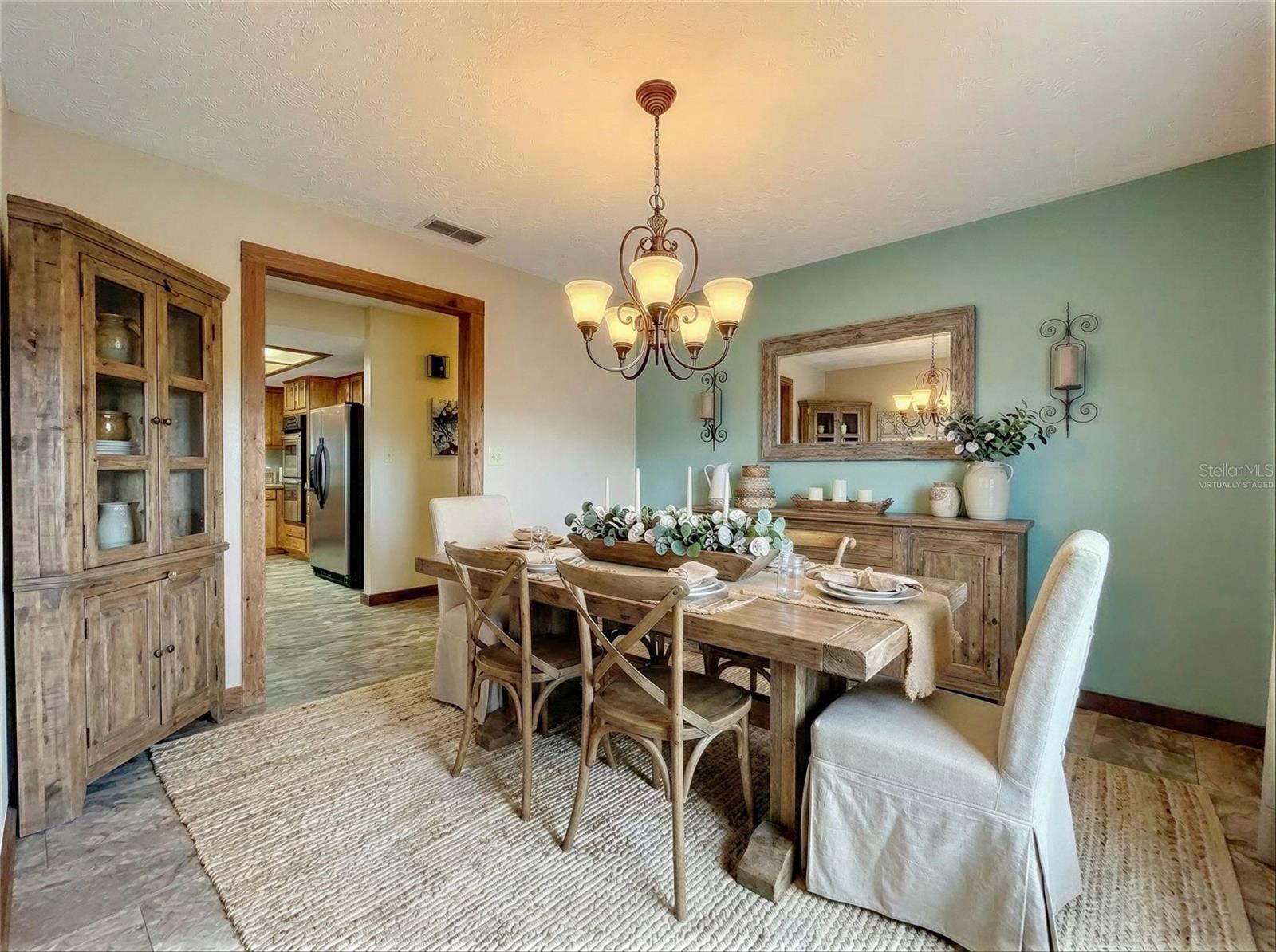 Formal Dining room virtually staged