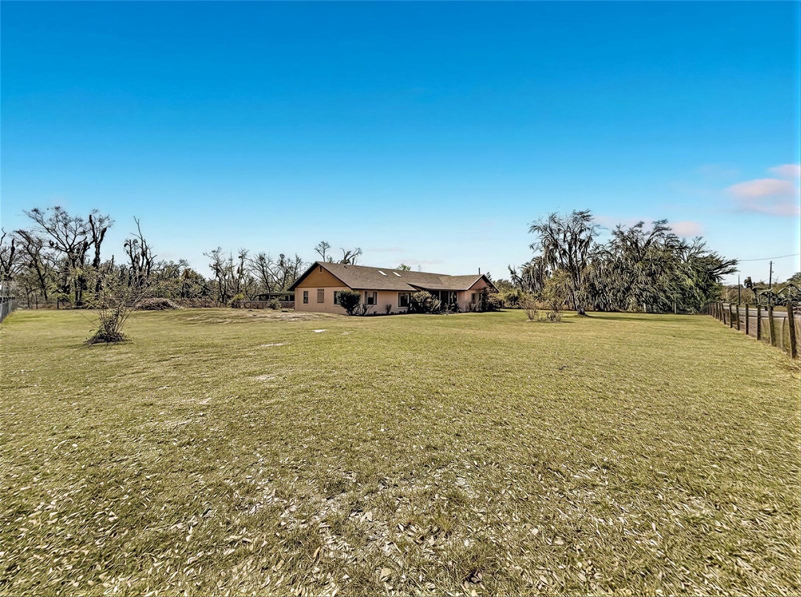 completely fenced .89 of an acre -second fence around backyard for animal control near home.