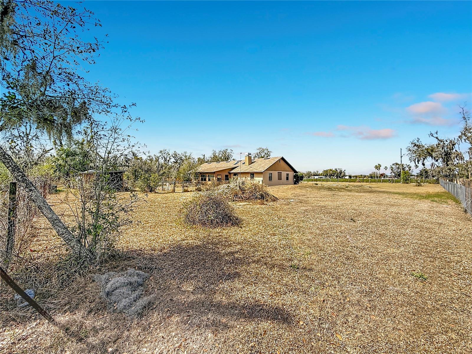 completely fenced .89 of an acre -second fence around backyard for animal control near home.