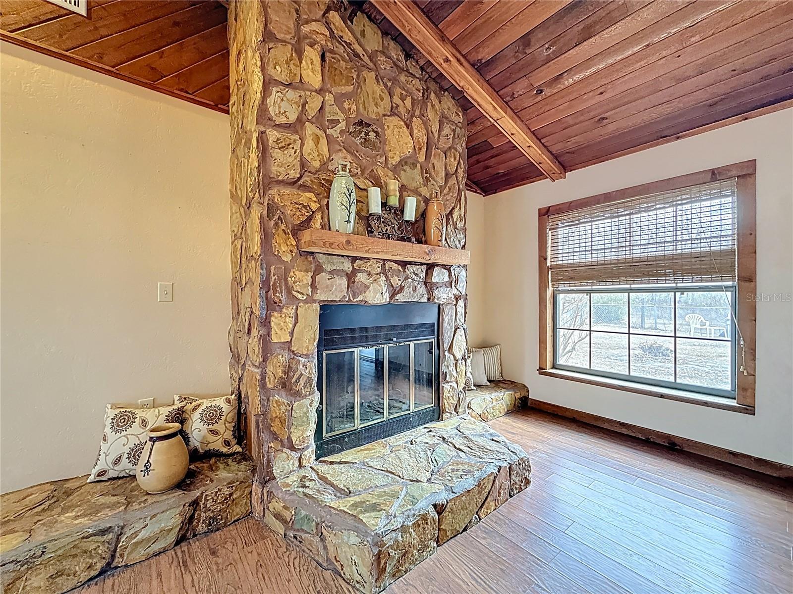 Wood burning fireplace converted to gas