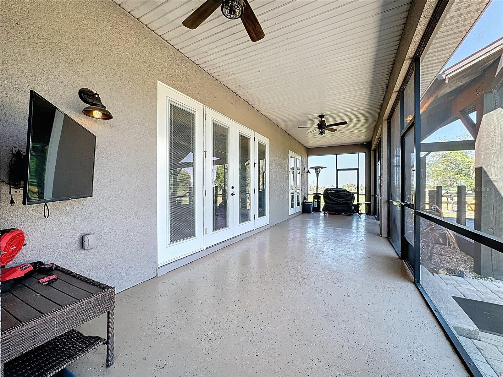 large covered screened in porch