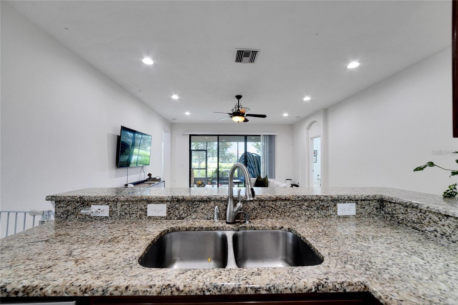 Kitchen View to Screened Lanai