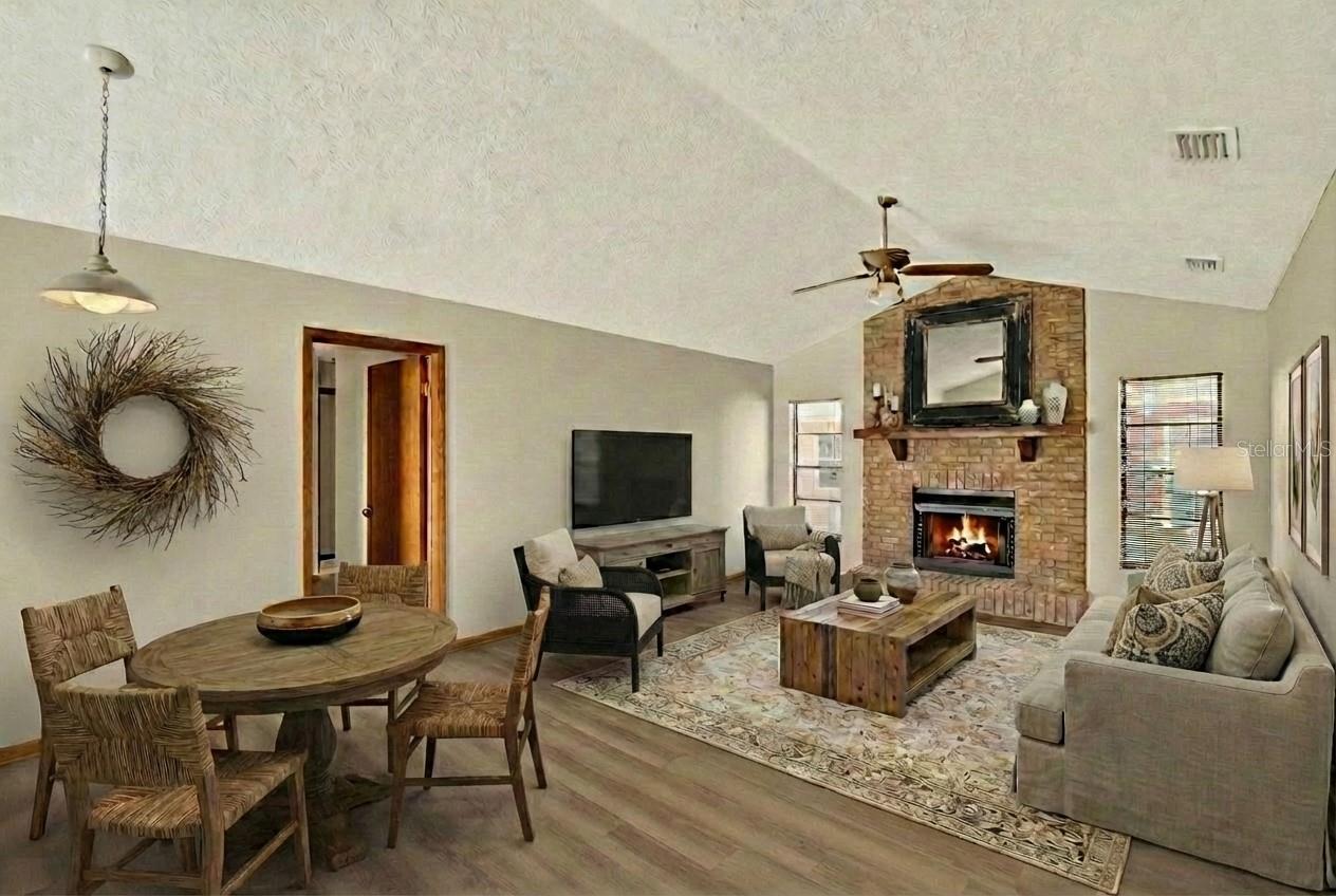 *Virtually Stage* Family Room and Dinette Area off Kitchen