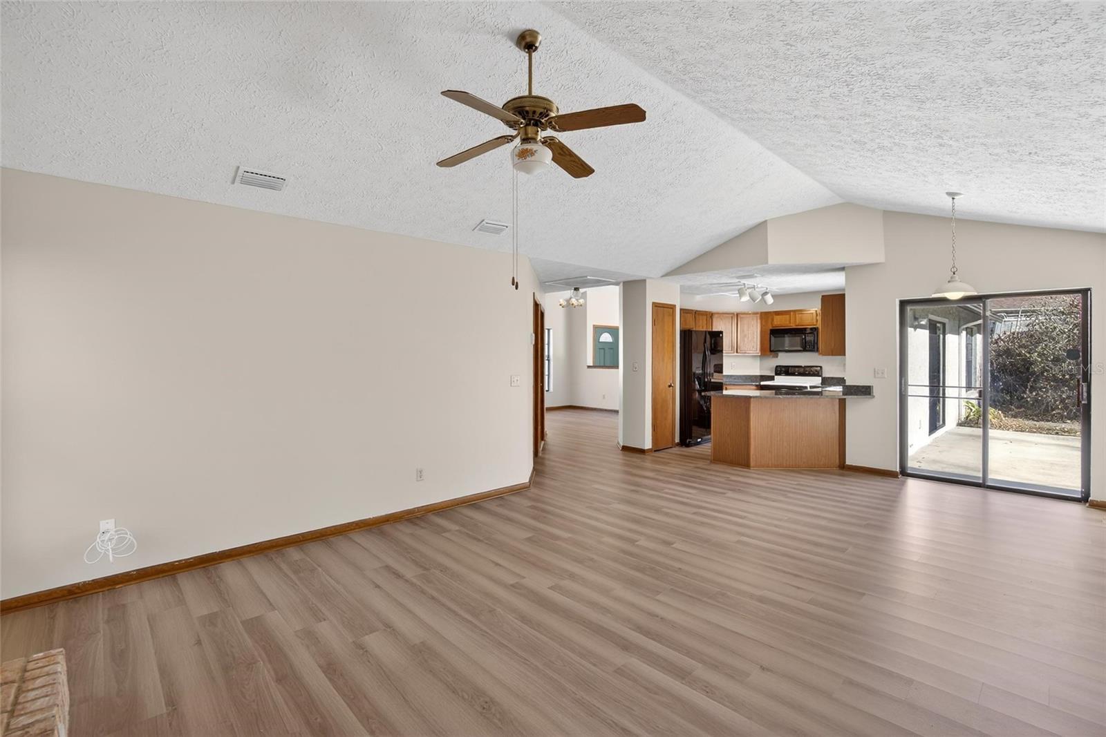 View of Kitchen and Dinette from Family Room