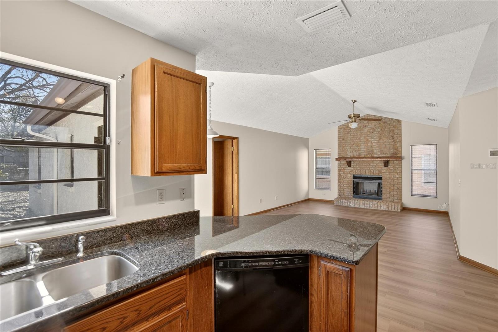 View of Family Room from Kitchen