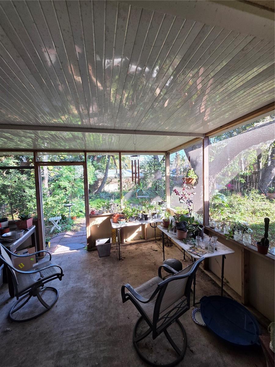 Screened in Patio in backyard