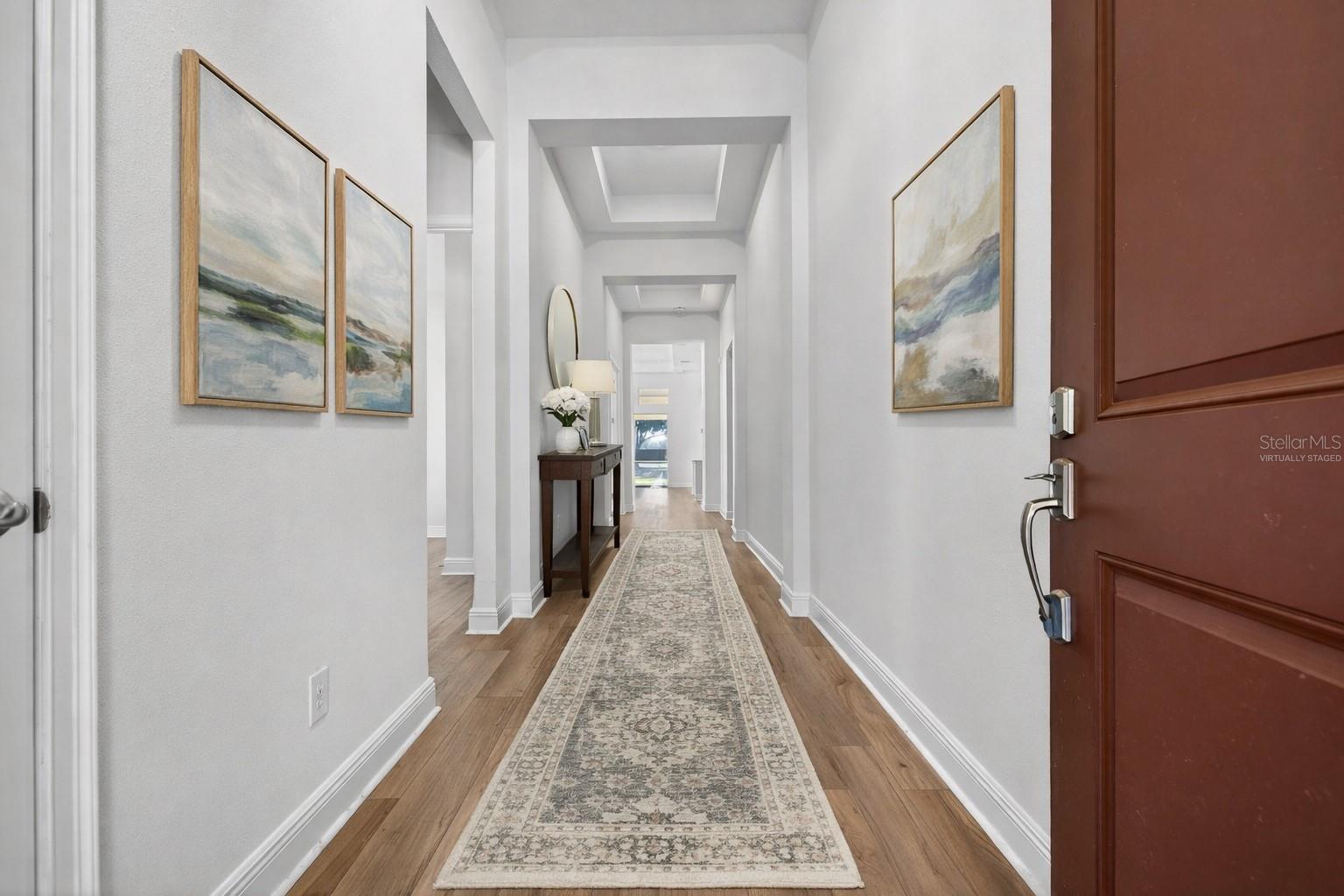 Virtually staged hallway