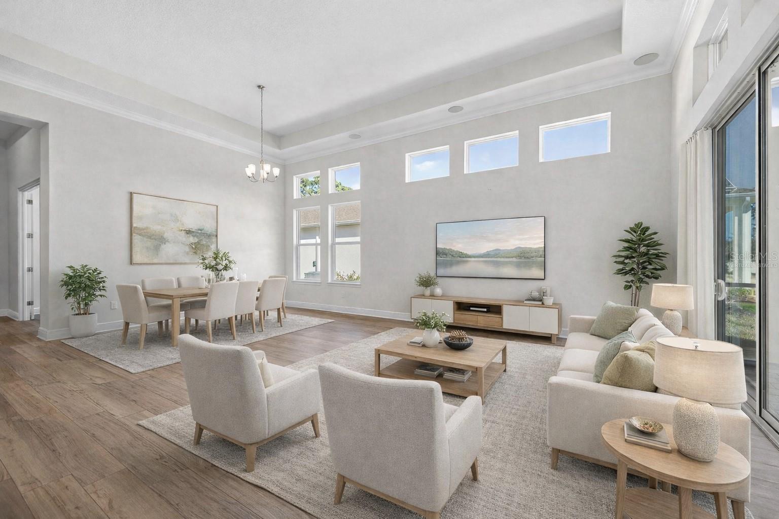 Virtually staged living room