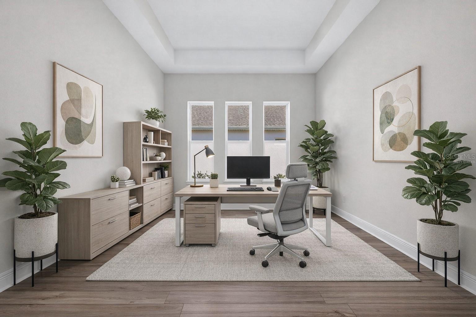 Virtually staged designated office