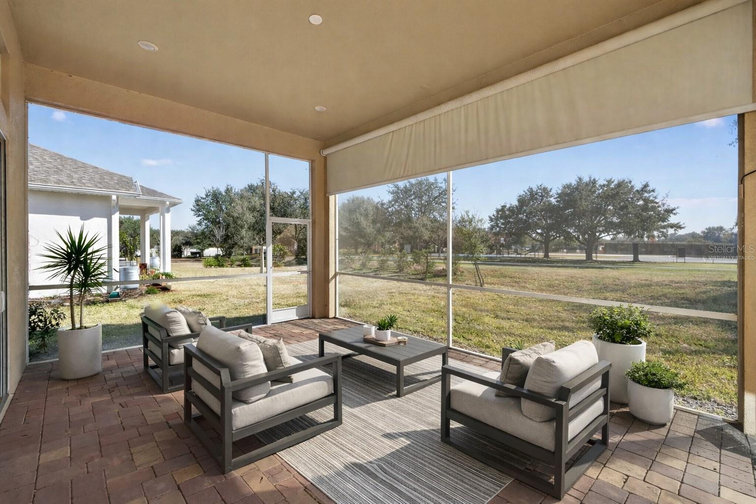 Virtually staged screened lanai