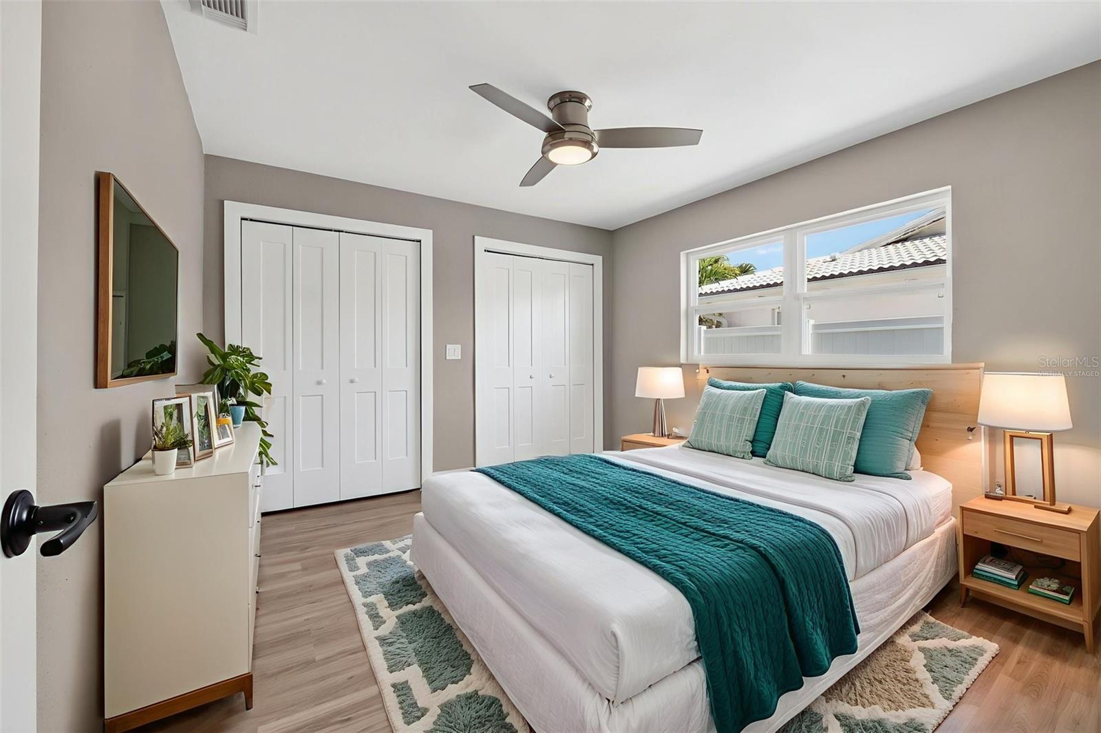 Example layout in the extra bedroom spaces. Virtually staged