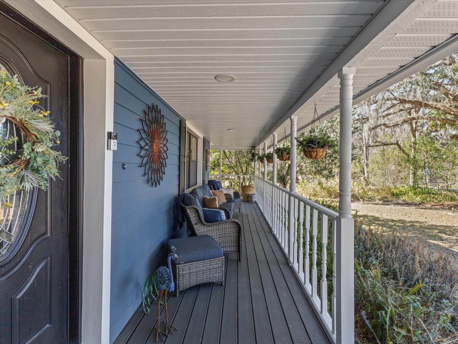 Wraparound porch with Trex decking