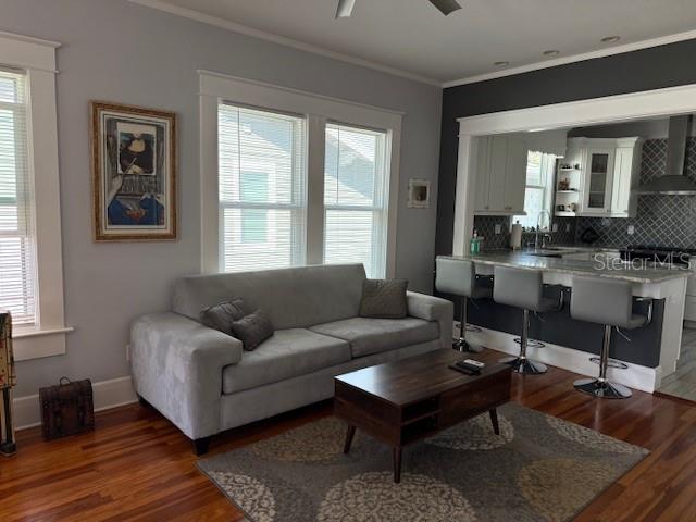 living room looking towards kitchen