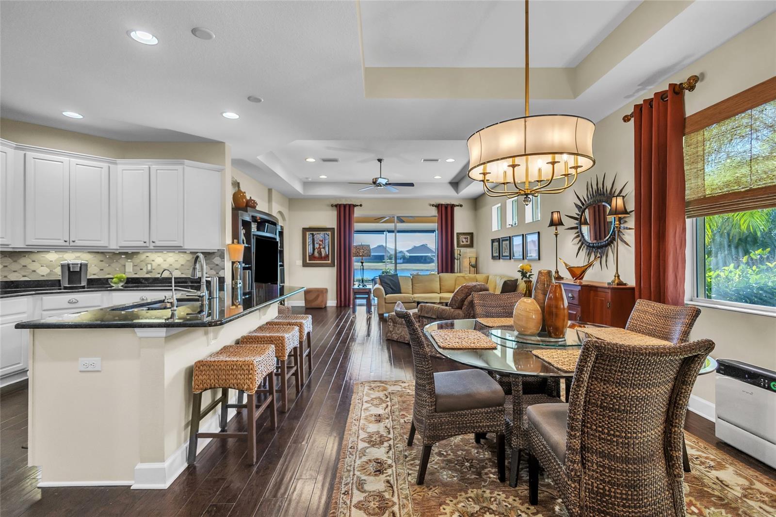 Open floor plan highlights the flooring.