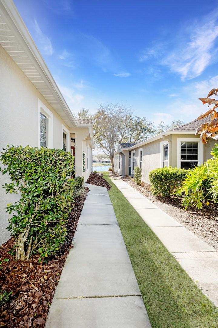 Walkway to waterfront villa