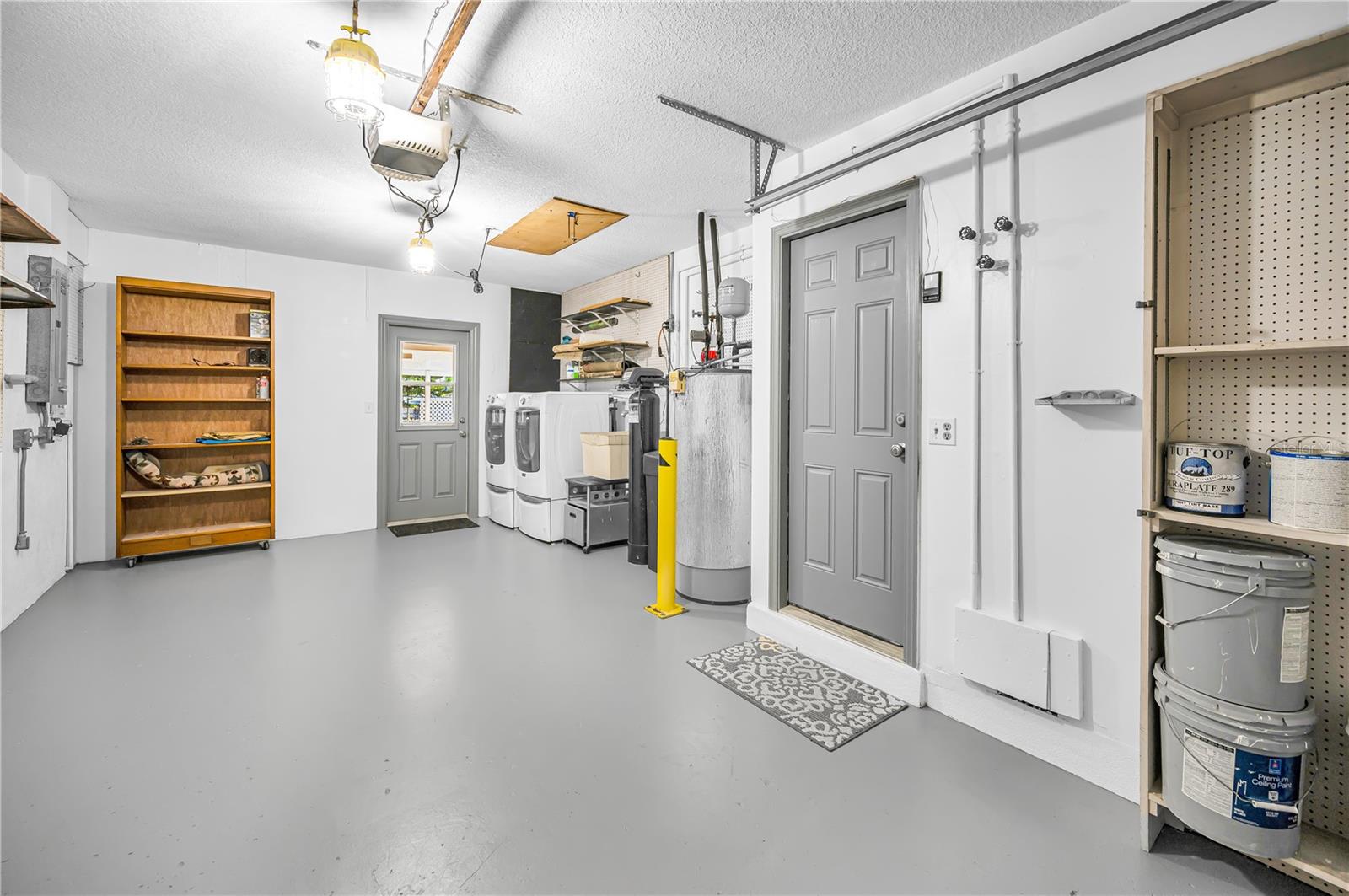 Freshly painted oversized garage