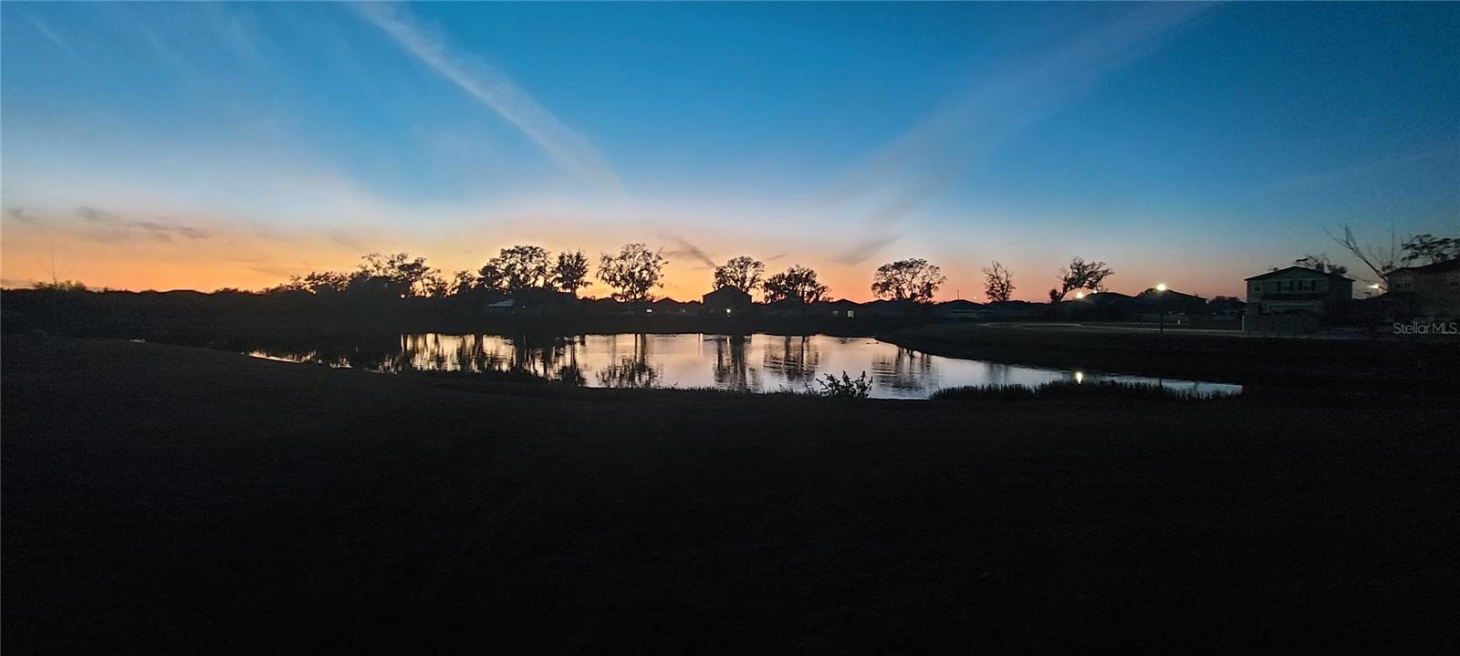 Sunset backyard view