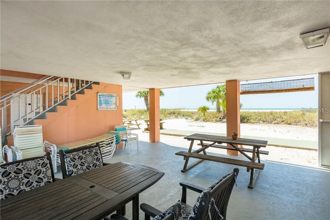 Common Area covered Patio on Beach with BBQ Grills