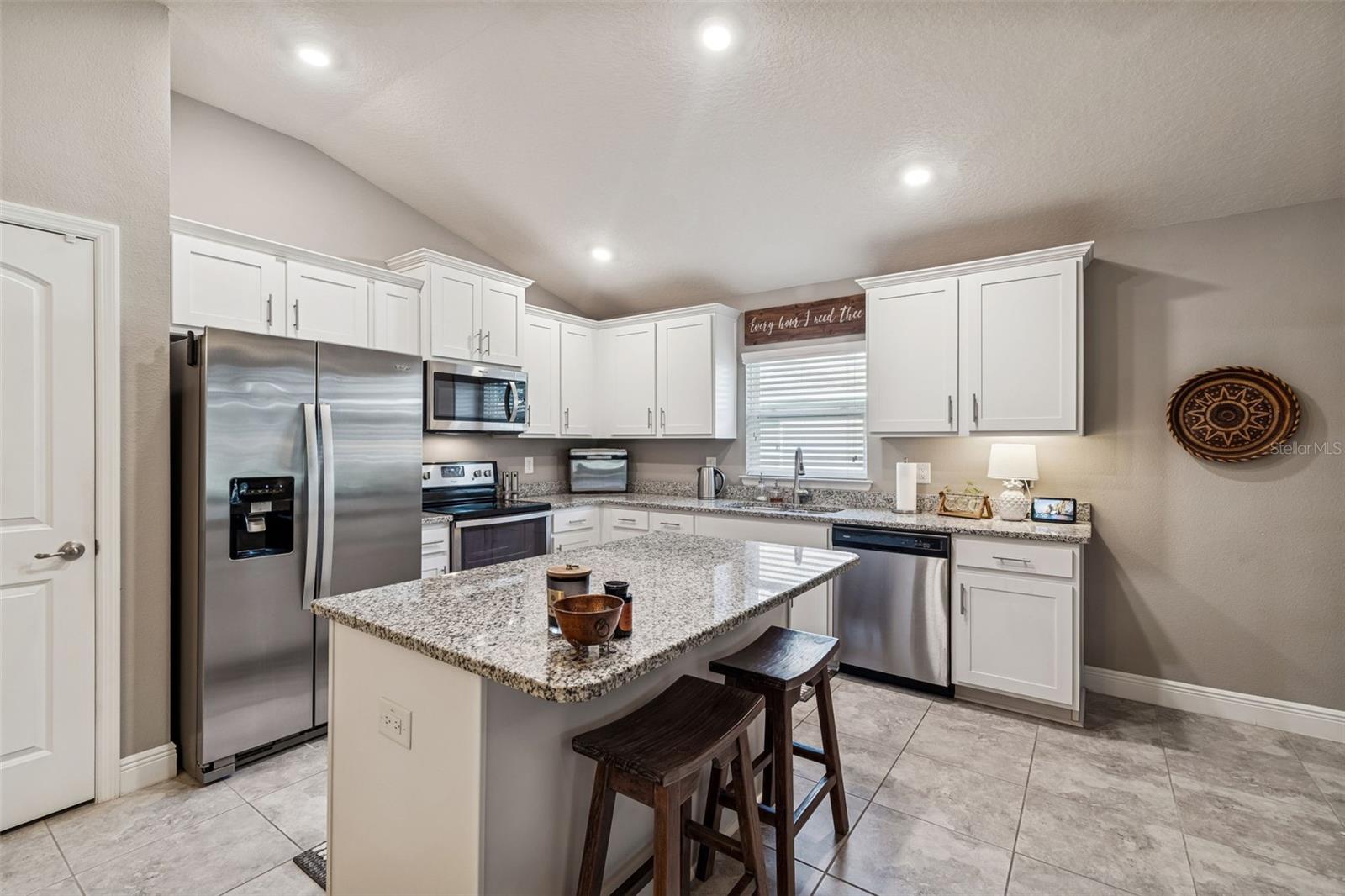 Gourmet Kitchen with granite countertops.  Stainless Steel Appliances