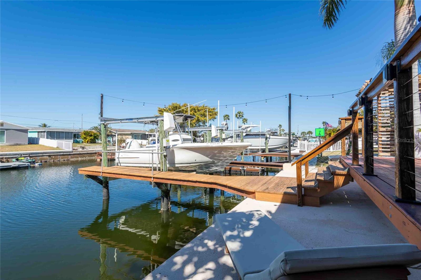 The dock has a water spigot and electric.
