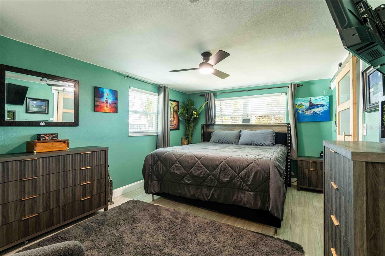 Primary bedroom is located at the front of the home.