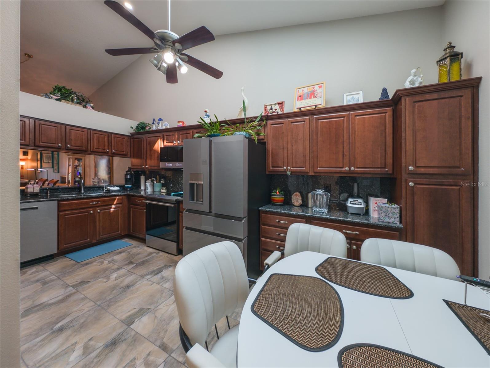 Wood cabinets, crown molding