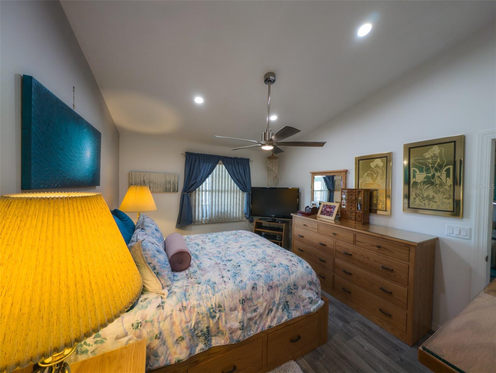 New flooring, lighting, fan