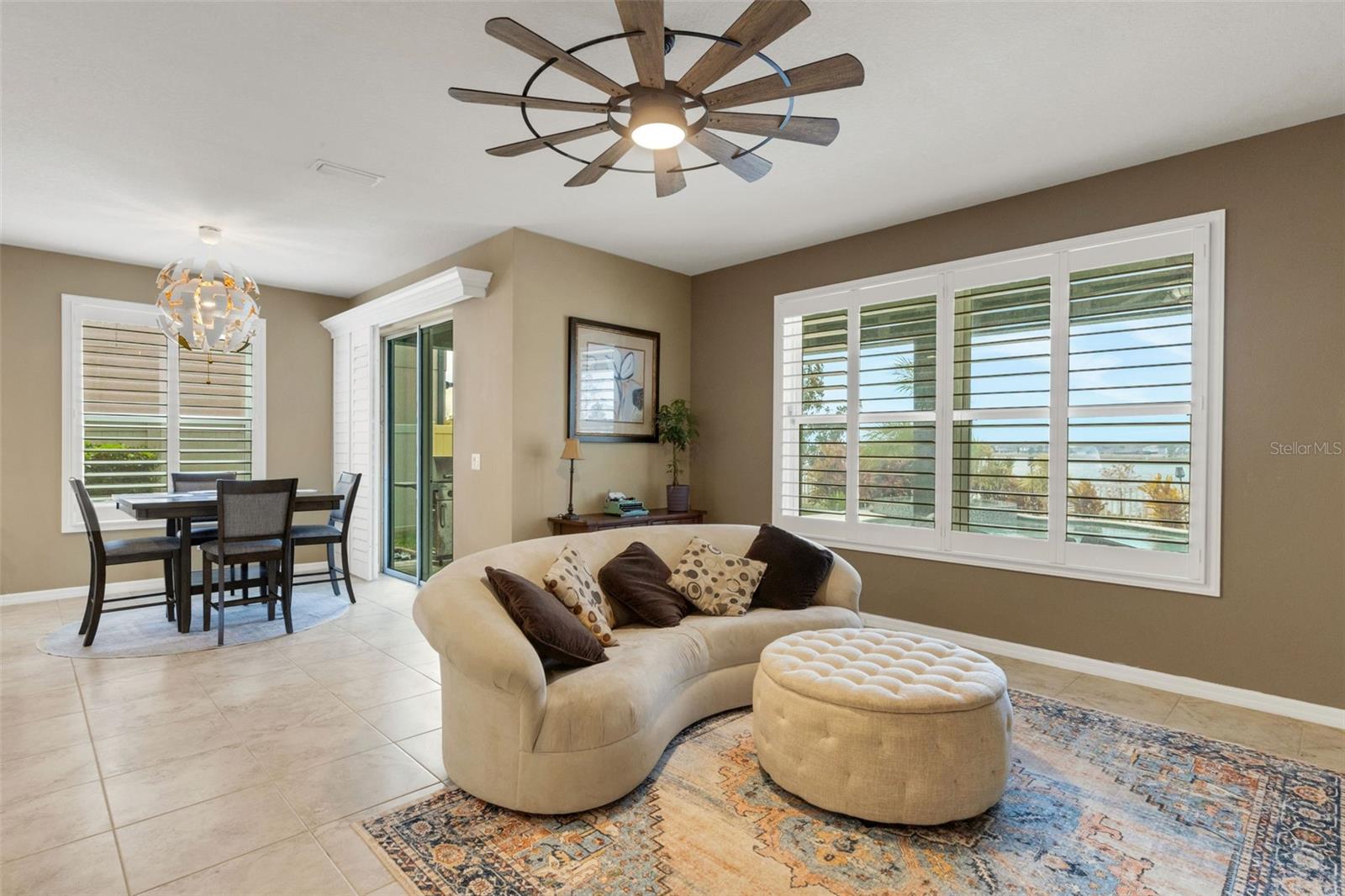 Open floor plan Living room with views of your own private oasis.