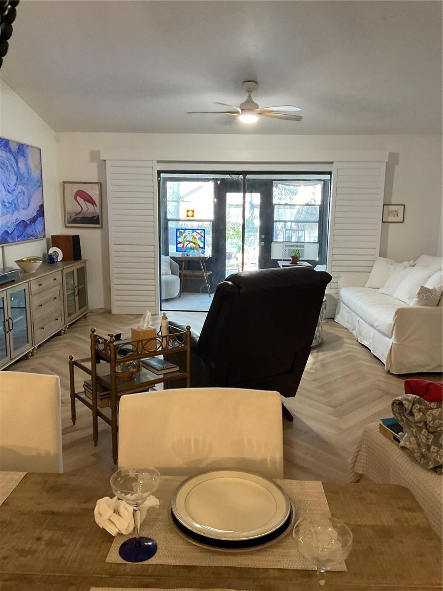 view from kitchen to Family room