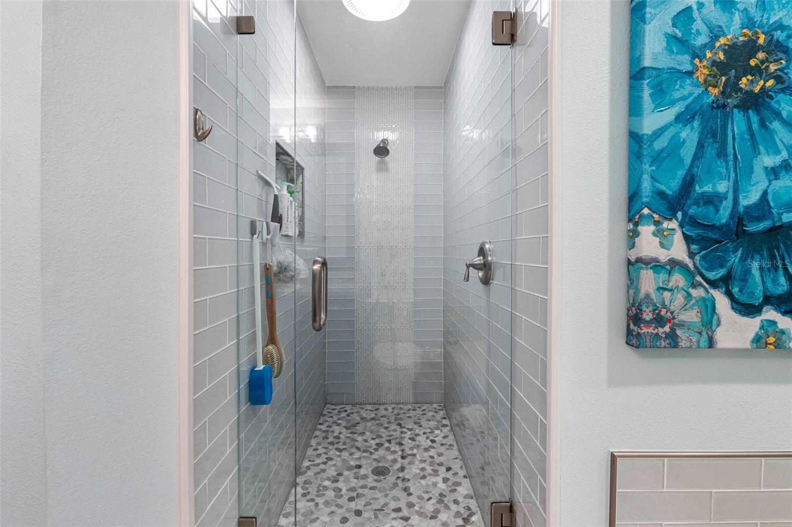 Walk-in shower in primary ensuite.