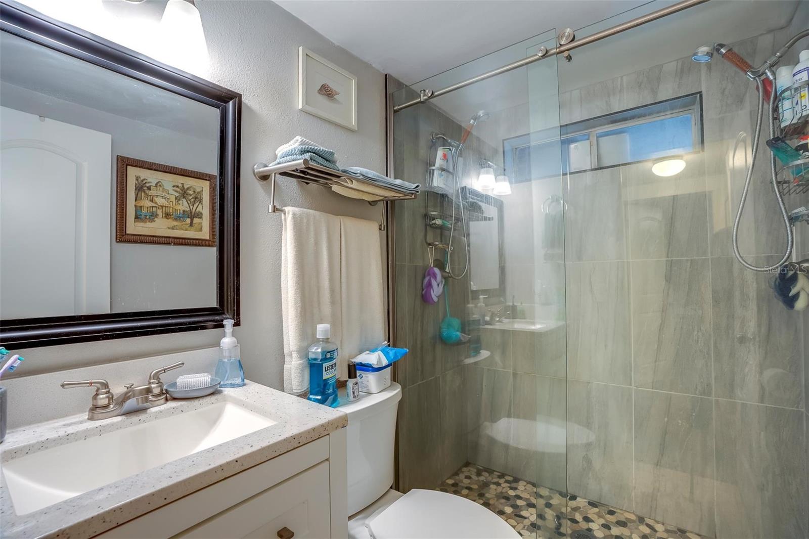 A beautiful, Renovated bathroom.