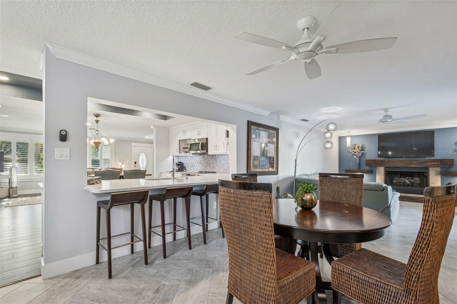 Formal dining space just off the kitchen