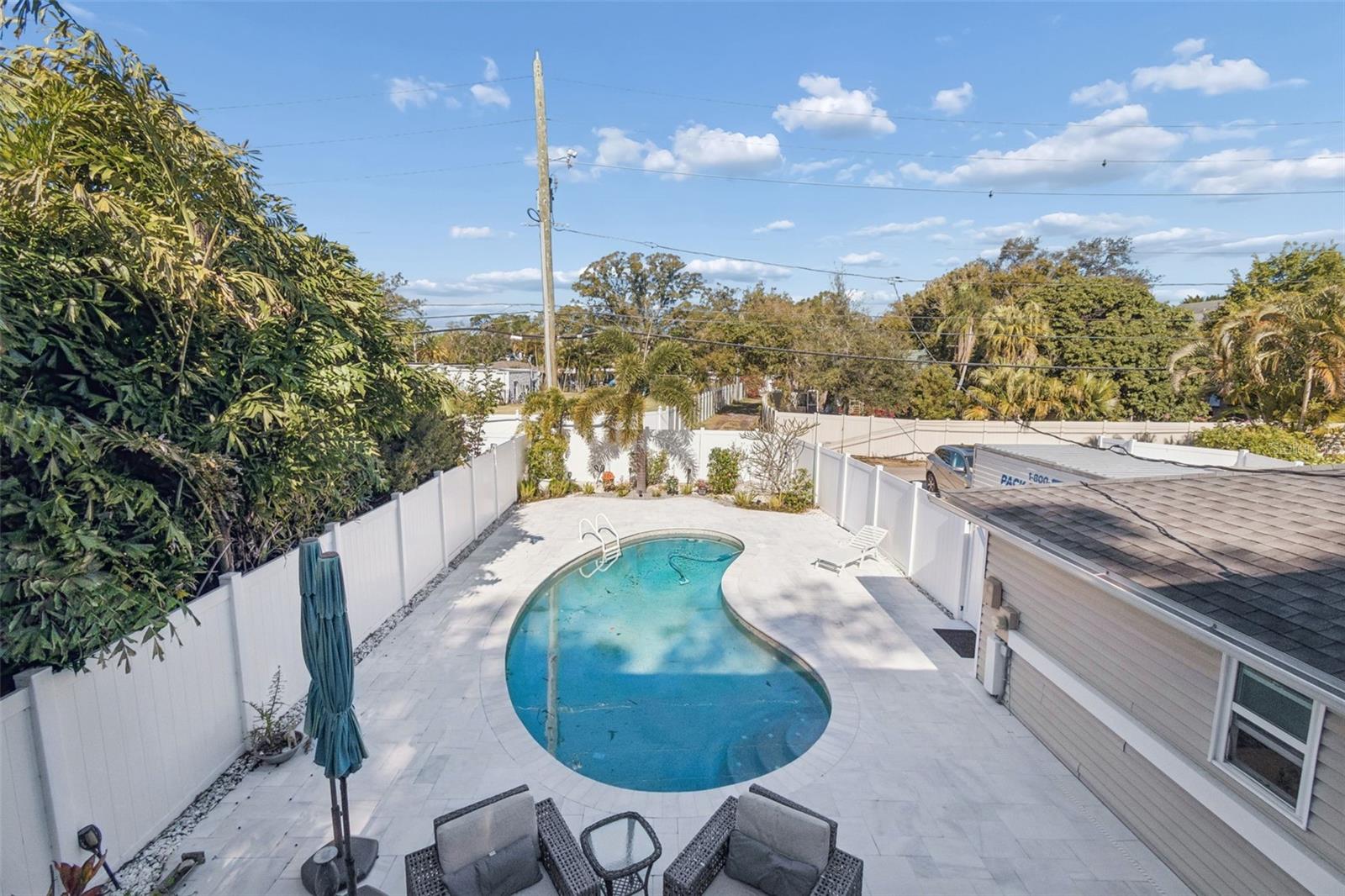 Pool view from upstairs balcony