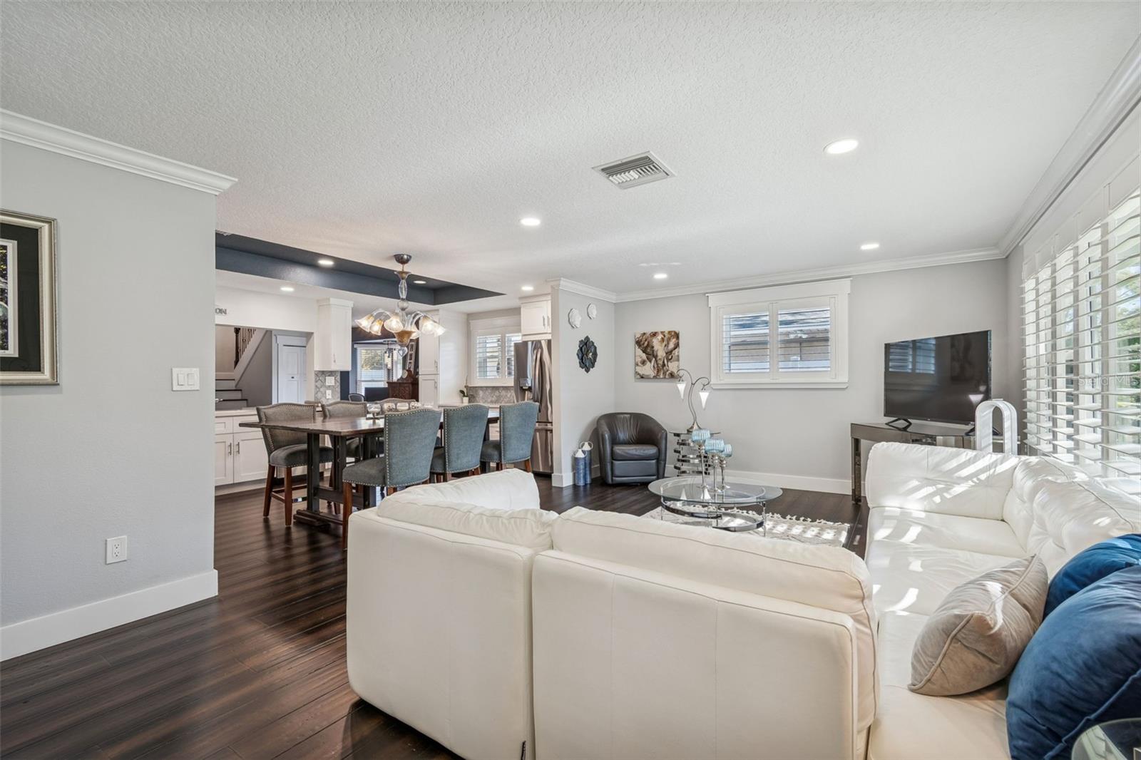 Living room with bamboo flooring