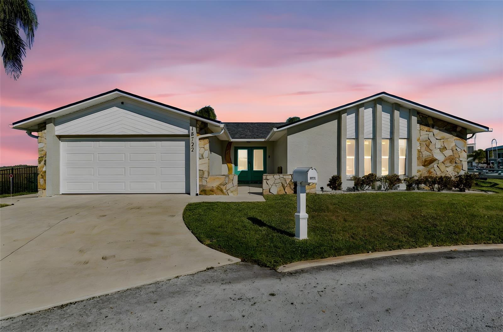 Front exterior – evening/twilight view