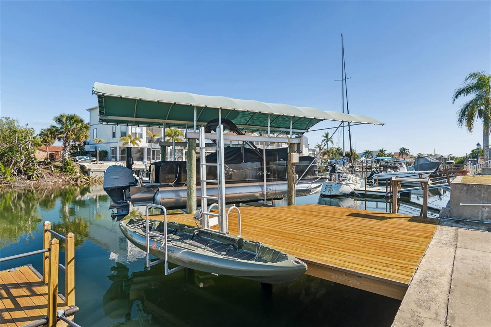 Boat dock – showing main dock + additional dock