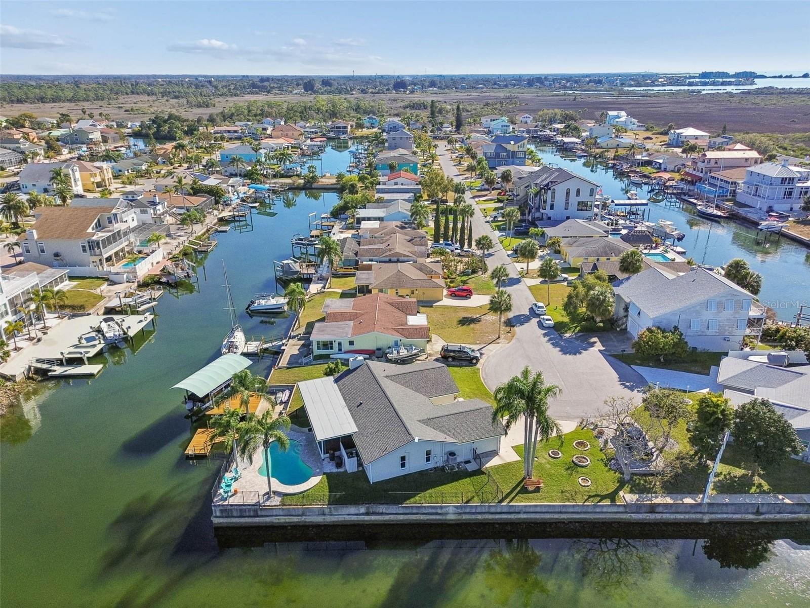 Aerial shot – property location showing waterway & marsh