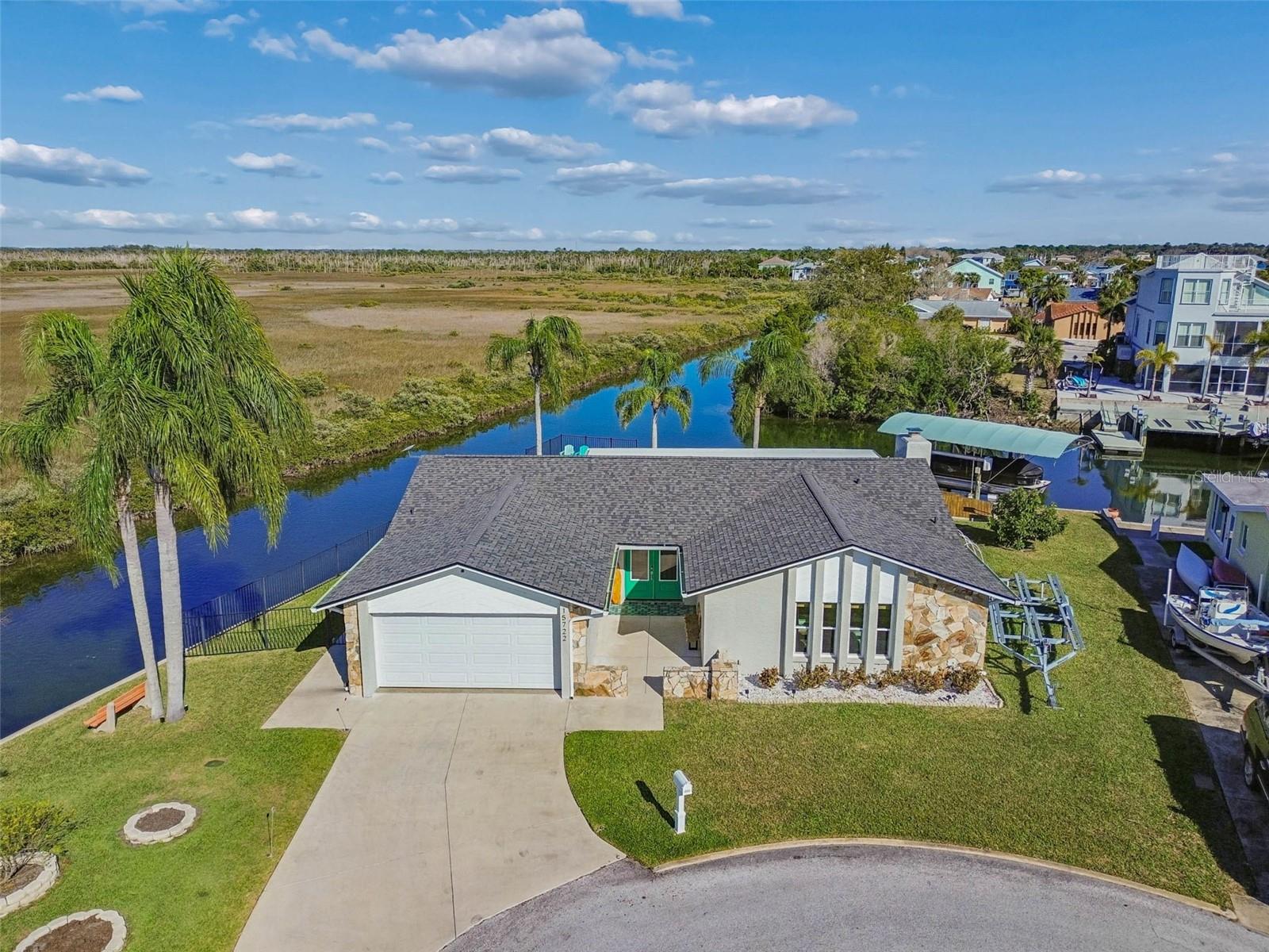 Aerial shot – property location showing waterway & marsh