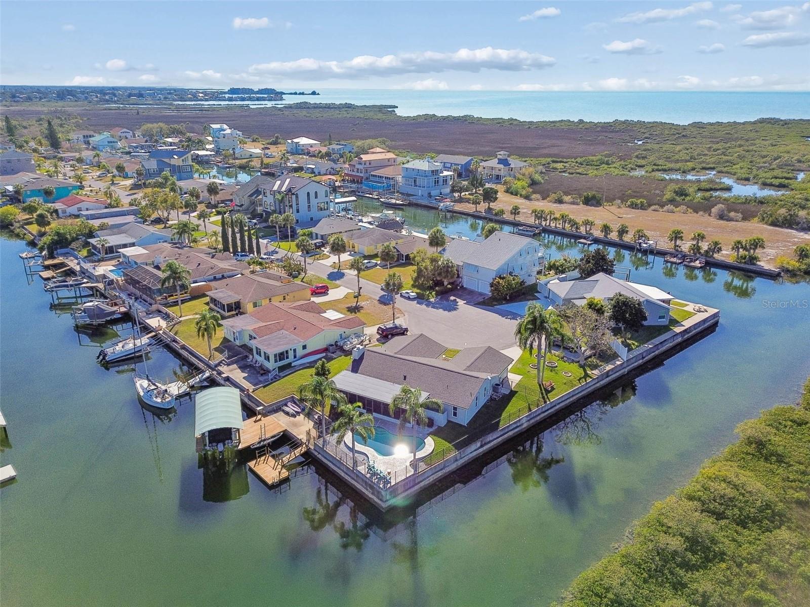 Aerial shot – property location showing waterway & marsh