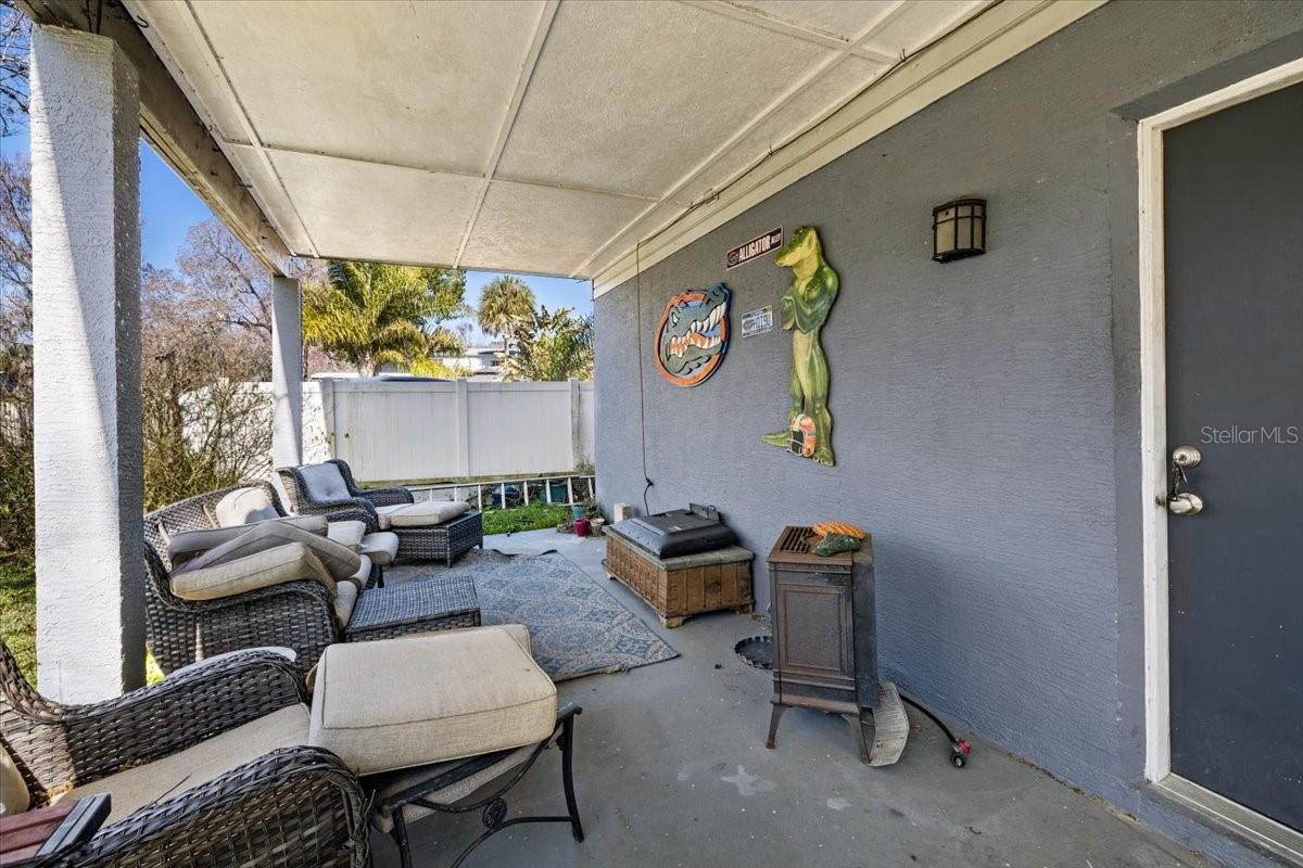 Covered ground level patio