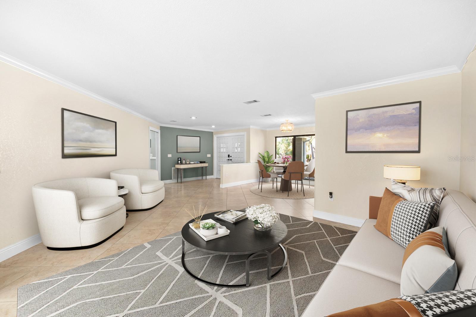 Virtually Stage Formal Family room