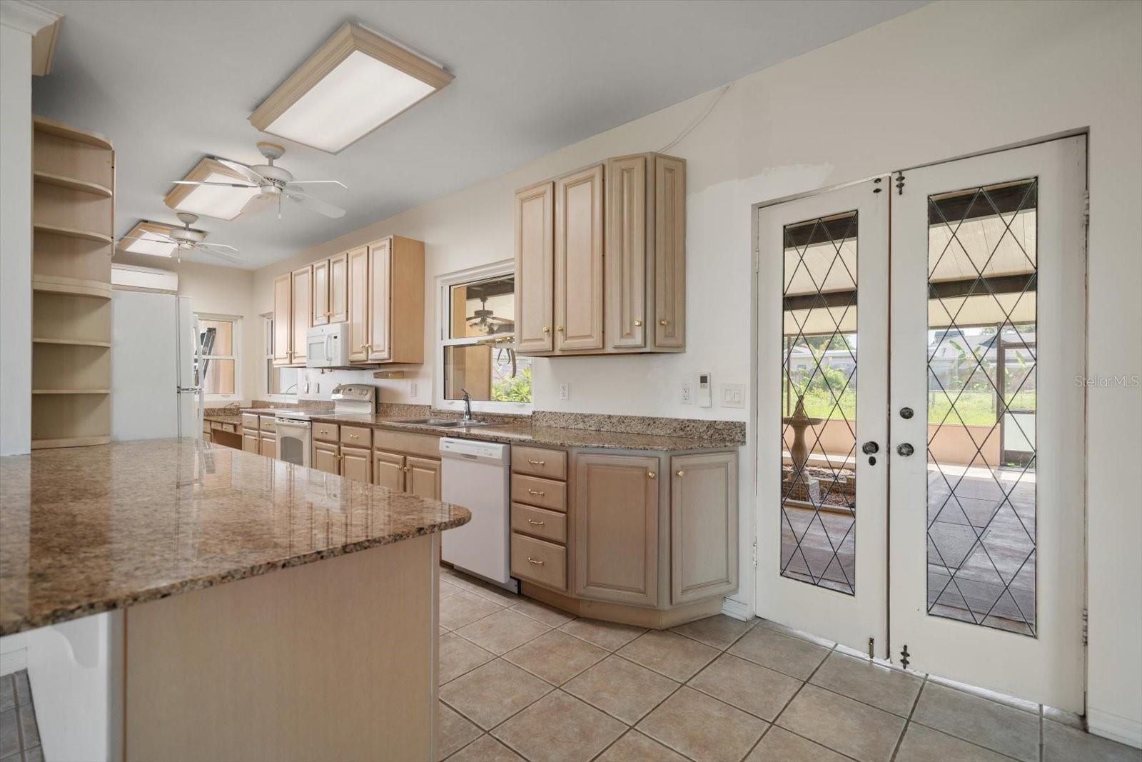 Kitchen and door to back patio